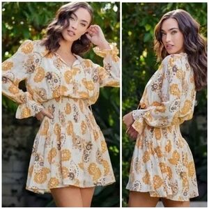 Bishop + Young Marmont Paisley Long Sleeve Dress